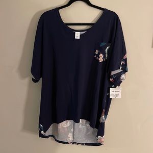 Liz Claiborne navy sleep shirt top XXL floral NWT